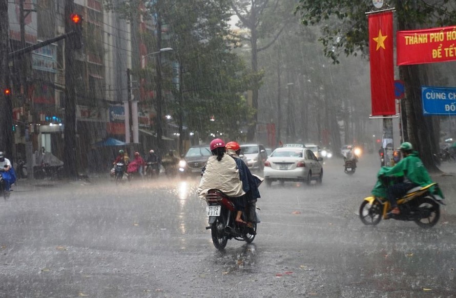 Dự báo các tỉnh Tây Nguyên, Nam Trung Bộ và Nam Bộ có mưa lớn từ nay đến đầu tuần sau.