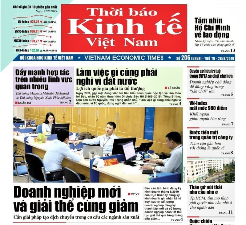 Hội Khoa học Kinh tế Việt Nam vừa ban hành quyết định giải thể Thời Báo Kinh Tế Việt Nam. 