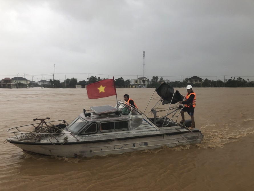 Lũ kỷ lục đã xuất hiện trên 2 sông ở Quảng Trị. Ảnh: Trung tâm Dự báo Khí tượng Thủy văn Quốc gia.