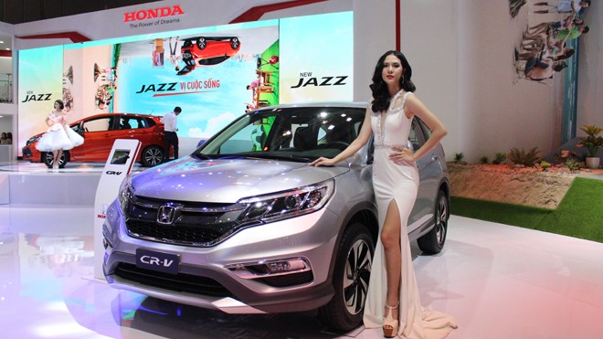 Mẫu xe Honda CR-V được trưng bày tại triển lãm ô tô Việt Nam đầu tháng 8 vừa qua