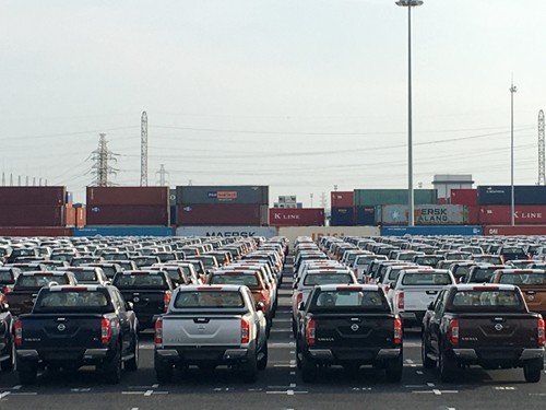 Ô tô nhập khẩu tuần qua chủ yếu về khu vực cảng TP.HCM và Hải Phòng. Ảnh: Tuấn Nguyễn
