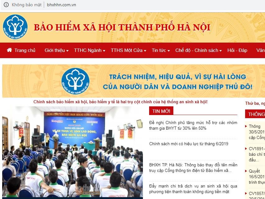 Cổng thông tin điện tử BHXH TP Hà Nội