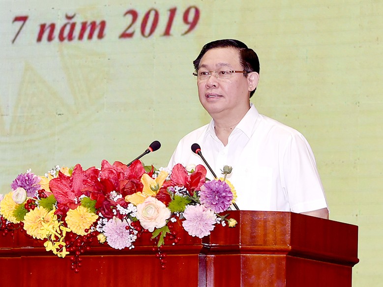Phó Thủ tướng Vương Đình Huệ phát biểu chỉ đạo tại hội nghị sơ kết ngành tài chính 6 tháng đầu năm 2019 ngày 12/7