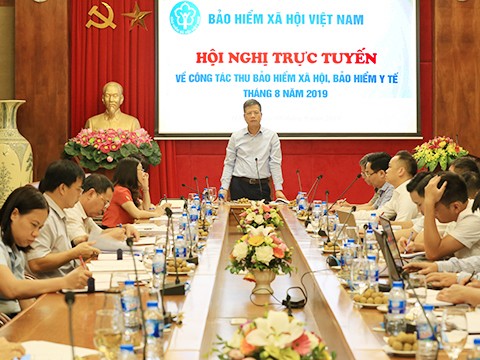 Phó Tổng Giám đốc BHXH Việt Nam Trần Đình Liệu phát biểu chỉ đạo hội nghị