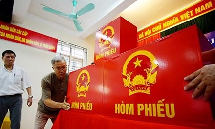 Công tác chuẩn bị bầu cử ở Hà Nội. Ảnh: Công Duy 