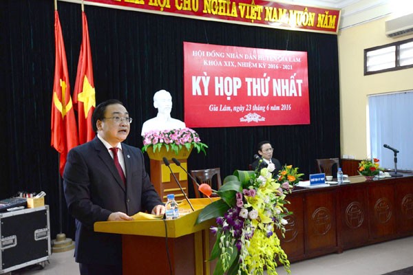 Bí thư Thành ủy Hà Nội phát biểu tại hội nghị