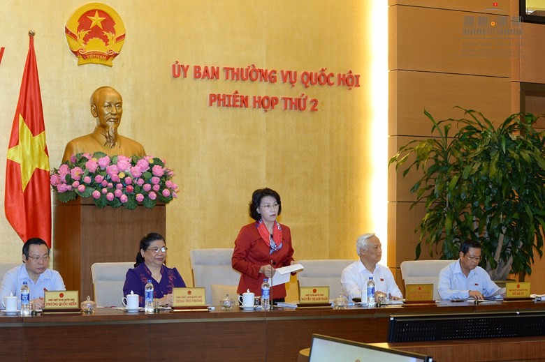 Chủ tịch Quốc hội Nguyễn Thị Kim Ngân phát biểu tại Phiên họp Ủy ban Thường vụ Quốc hội 