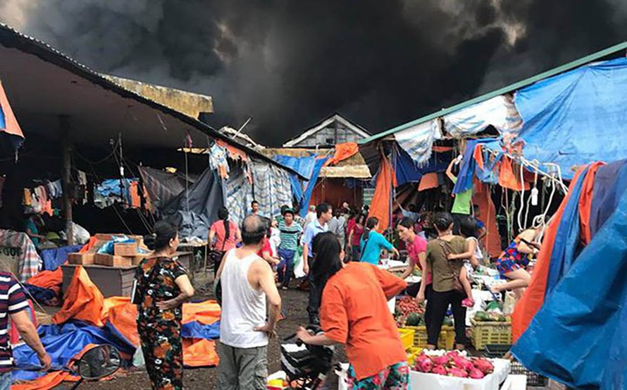 Vụ cháy chợ Sóc Sơn cuối tháng 6 vừa qua gây thiệt hại lớn