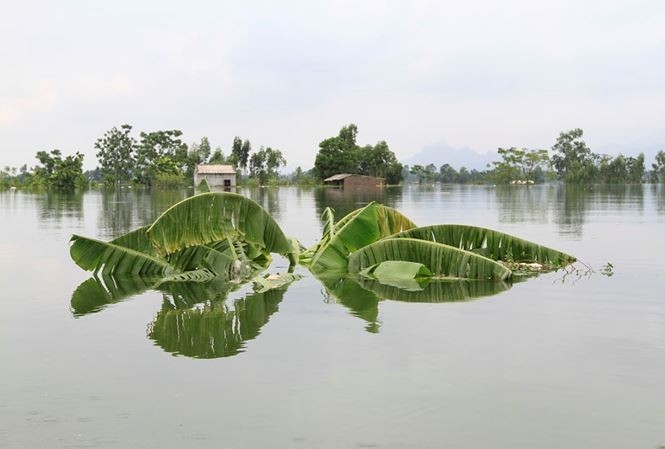 Siêu bão Mangkhut có thể gây mưa lớn, đe dọa gây ngập lụt ở ngoại thành Hà Nội. Ảnh: Trường Phong