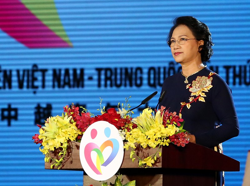Chủ tịch Quốc hội Nguyễn Thị Kim Ngân phát biểu tại chương trình. Ảnh: Như Ý