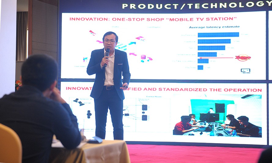 startup 9X Trần Bá Duy Linh khởi nghiệp với ứng dụng gameshow tương tác. Ảnh: Xuân Tùng