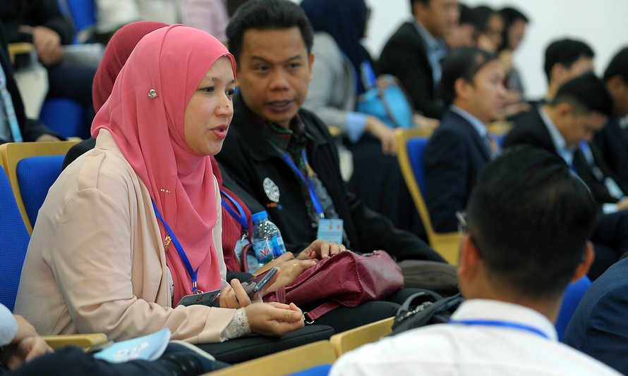 140 Tiến sỹ, nhà khoa học trẻ Việt Nam và các nước ASEAN tham dự Hội nghị. Ảnh: Xuân Tùng
