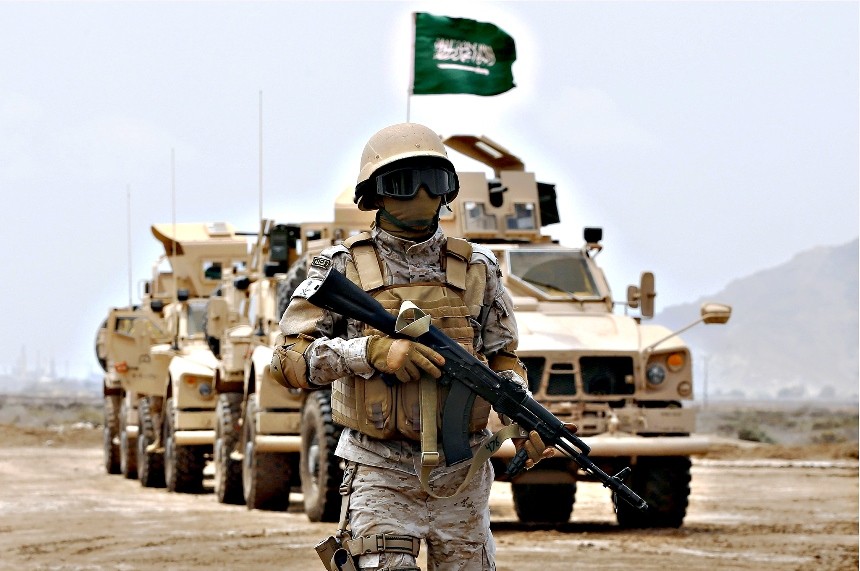 Một binh sỹ Ả rập Xê út đóng quân trên đất Yemen