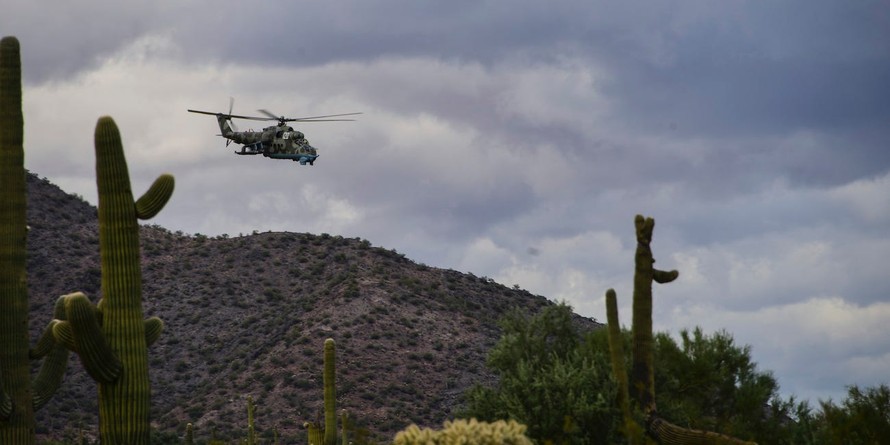 Trực thăng Mi-24 được không quân Mỹ mang ra tập trận