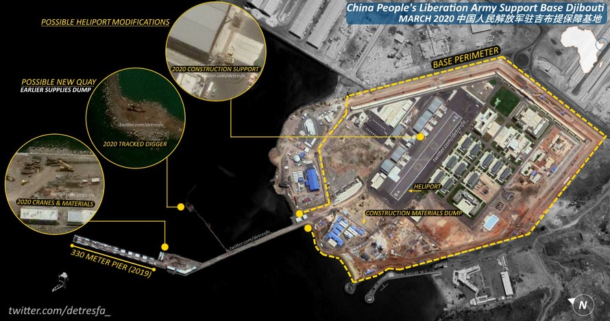 Căn cứ hải quân Trung Quốc ở Djibouti đang được mở rộng