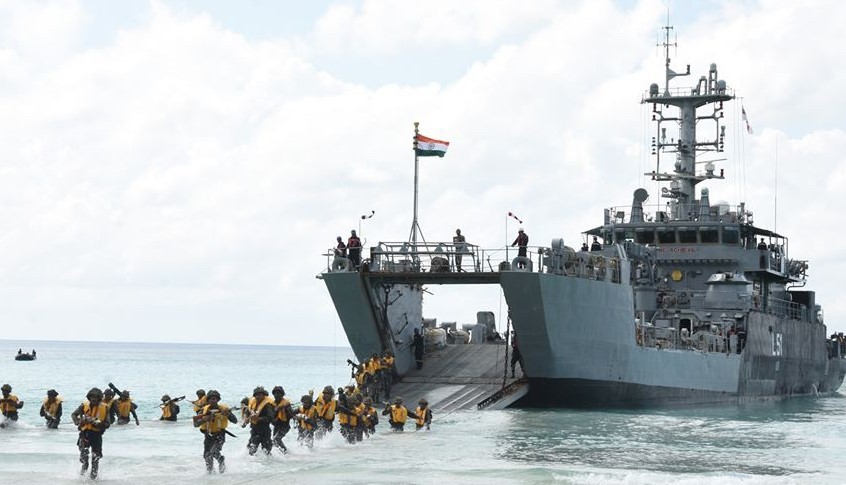 Hải quân Ấn Độ tập trận trên quần đảo Andaman&Nicobar, phía đông Ấn Độ Dương