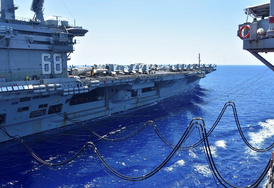Tàu sân bay USS Nimitz của Mỹ trong một lần diễn tập ở biển Đông