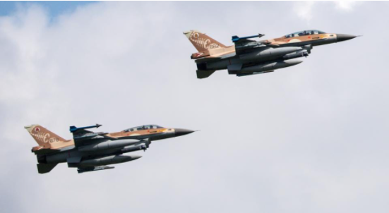 Hai tiêm kích F-16 của Không quân Israel
