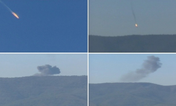 Hiện trường máy bay Nga bị bắn hạ ở biên giới Thổ Nhĩ Kỳ - Syria. Ảnh: Reuters