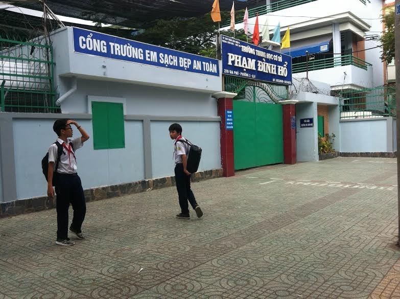 Trường THCS Phạm Đình Hổ, nơi xảy ra sự việc.