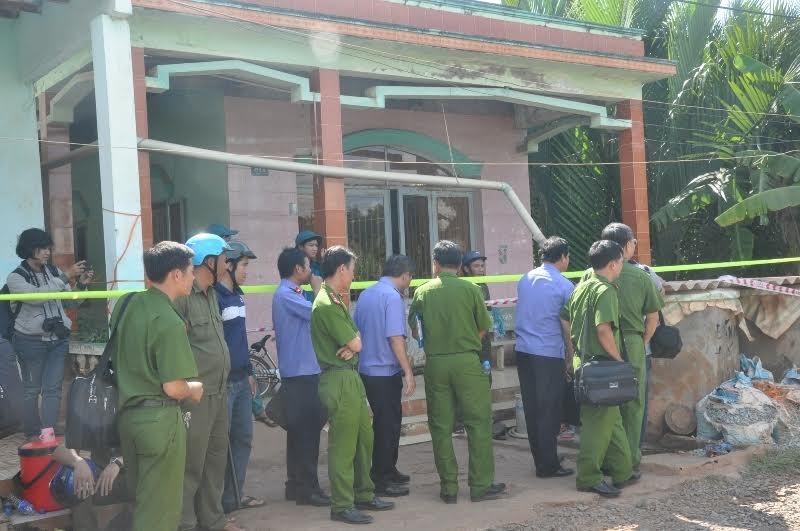 Căn nhà nơi phát hiện thi thể 3 mẹ con chị Nguyên. Ảnh Việt Văn 