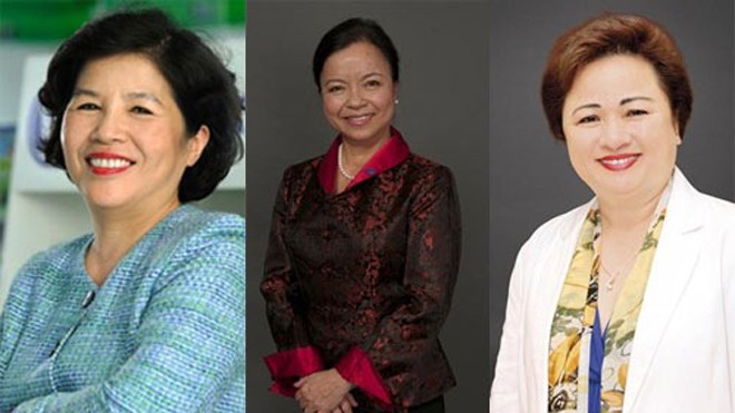 Từ trái qua phải, bà Mai Kiều Liên, bà Nguyễn Thị Mai Thanh, và bà Nguyễn Thị Nga - Ảnh: Forbes.