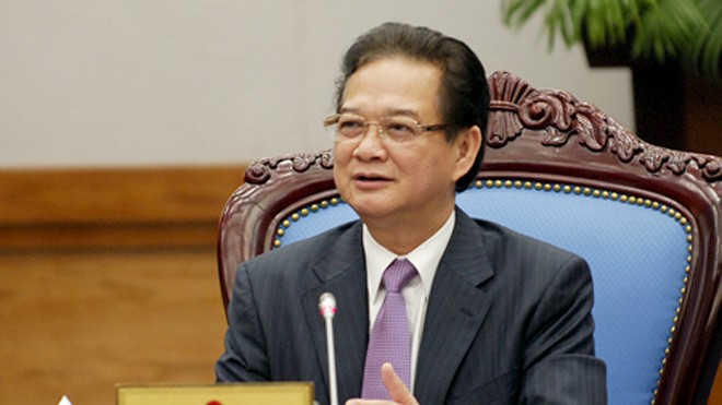Thủ tướng Nguyễn Tấn Dũng phát biểu tại phiên họp. ảnh: N.Bắc