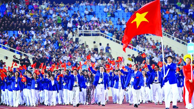 Đoàn thể thao Việt Nam tại Á vận hội ASIAD 16 ở Trung Quốc năm 2010. Ảnh: Như Ý
