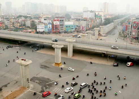  Dự án đường sắt đô thị Cát Linh - Hà Đông chậm tiến độ 2 năm. Ảnh: Bá Đô (VnExpress)