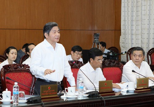 Bộ trưởng Bộ Kế hoạch và Đầu tư Bùi Quang Vinh phát biểu tại phiên họp. Ảnh : Dương Giang – TTXVN
