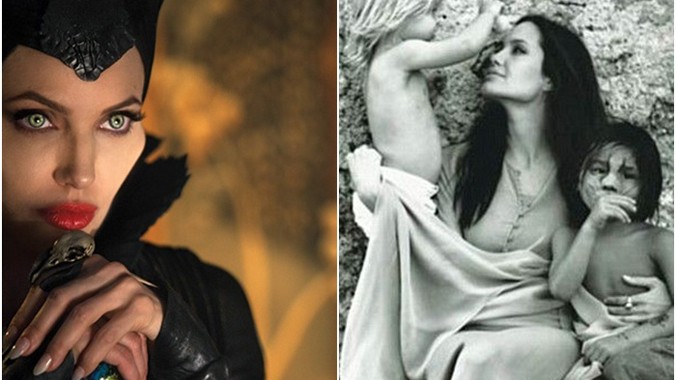 Hai hình ảnh khác nhau của Angelina Jolie: là Tiên hắc ám và người mẹ dịu dàng