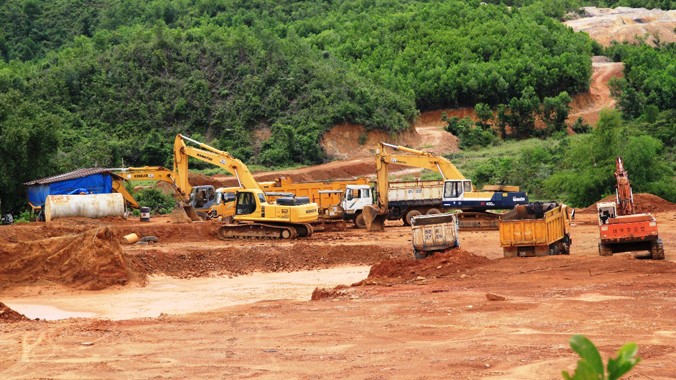 Khu dự án CNTT tập trung (Hòa Liên, Hòa Vang, Đà Nẵng)- một trong những khu vực bị khai thác trái phép đất đá nghi cao lanh, vừa bị phát hiện. Ảnh: Nguyễn Huy