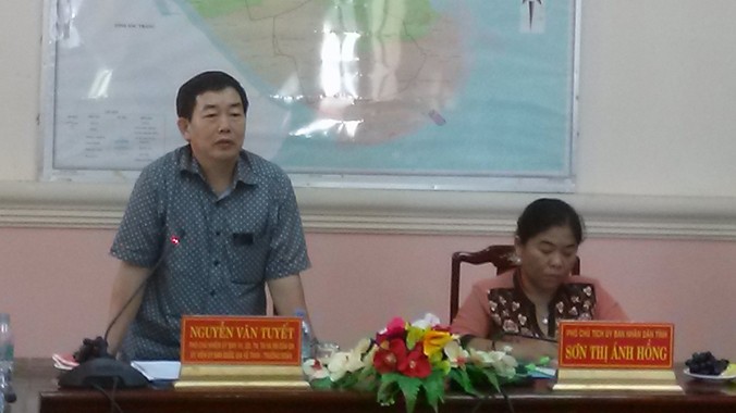 Ông Nguyễn Văn Tuyết phát biểu tại buổi làm việc. Ảnh: Hòa Hội