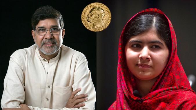 Ông Kailash Satyarthi và thiếu nữ Malala Yousafzai được ghi nhận công lao góp phần cải thiện quyền của trẻ em. Ảnh: BBC
