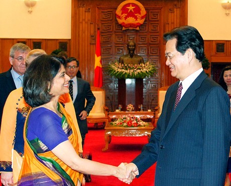 Thủ tướng Nguyễn Tấn Dũng và bà Pratibha Mehta, Điều phối viên Thường trú Liên Hợp Quốc. Ảnh: Chinhphu.vn