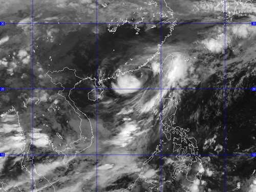 Ảnh chụp cơn bão số 1 từ vệ tinh - Nguồn: Trung tâm dự báo khí tượng thủy văn T.Ư 