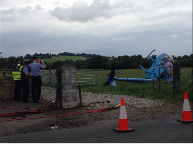 Hiện trường vụ tai nạn trực thăng ở Ireland (Nguồn: Metro) 
