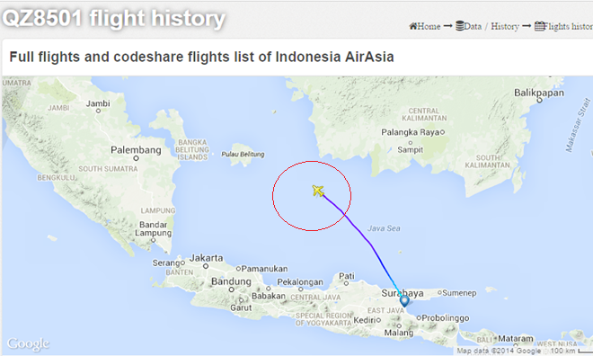 VIDEO: Hành trình máy bay AirAsia trước khi mất tích
