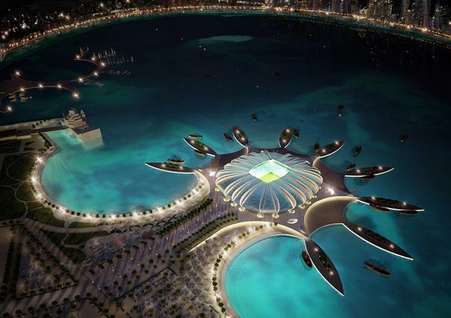 Một trong những sân vận động sẽ diễn ra các trận bóng của VCK World Cup 2022 tại Qatar. Nguồn: Theguardian.com