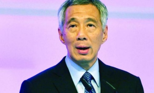 Thủ tướng Singapore phát biểu tại Đối thoại Shangri-la. Ảnh: AFP