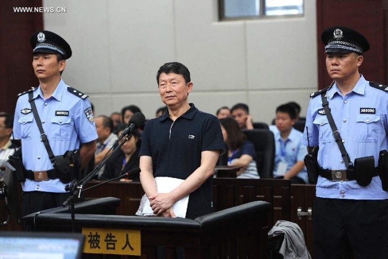 Bị cáo Lý Sùng Hy trước tòa ngày 11/8 tại tỉnh Giang Tây. Ảnh: Xinhua