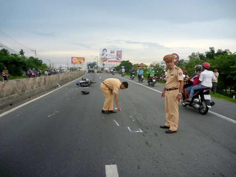 Hiện trường vụ tai nạn.