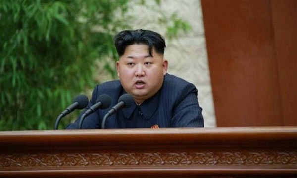 Chủ tịch Kim Jong-un phát biểu tại Quân ủy Trung ương Triều Tiên. (Ảnh: Rodong Sinmun/EPA) 