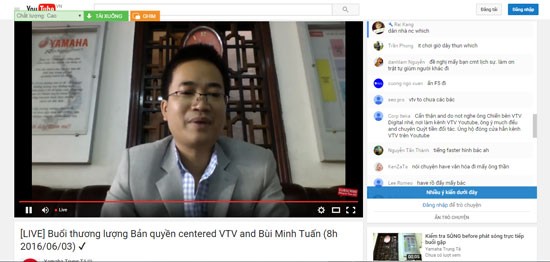 Ông Bùi Minh Tuấn đã chuẩn bị cho buổi truyền hình trực tiếp trên Youtube buổi làm việc với VTV