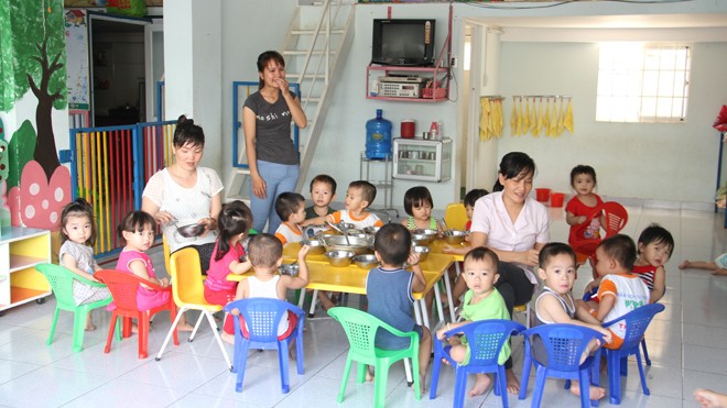 Một lớp mẫu giáo trong khu nhà ở xã hội Hoà Lợi