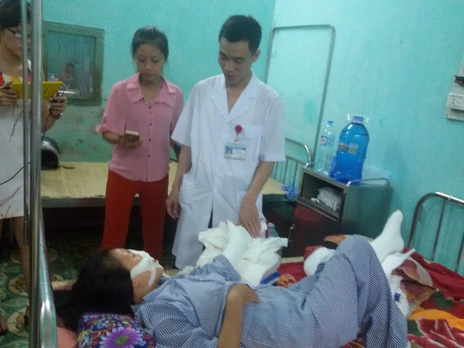 Chị Hồng vẫn đang được điều trị tại Bệnh viện đa khoa tỉnh Bắc Giang
