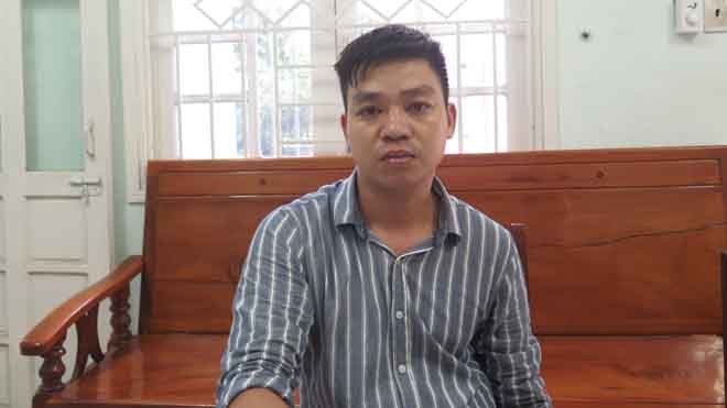 Đối tượng Kiều Phước Sơn (sinh năm 1982, trú tại phường Khuê Trung, quận Cẩm Lệ, Đà Nẵng) khai nhận hành vi trộm cắp tại công an Phường Hòa Cường Bắc 