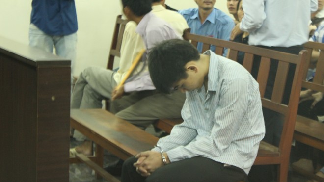 Nguyễn Văn Duy tại phiên tòa chiều nay 27/6. Ảnh: Tân Châu 