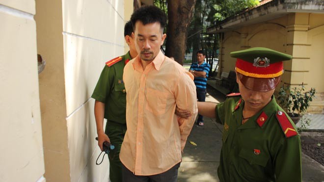 Phạm Trung Dũng tại phiên tòa ngày 24/8. Ảnh: Tân Châu