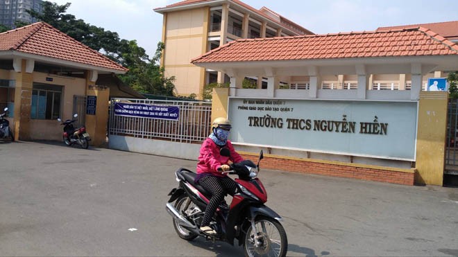 Trường THCS Nguyễn Hiền nơi xảy ra sự việc